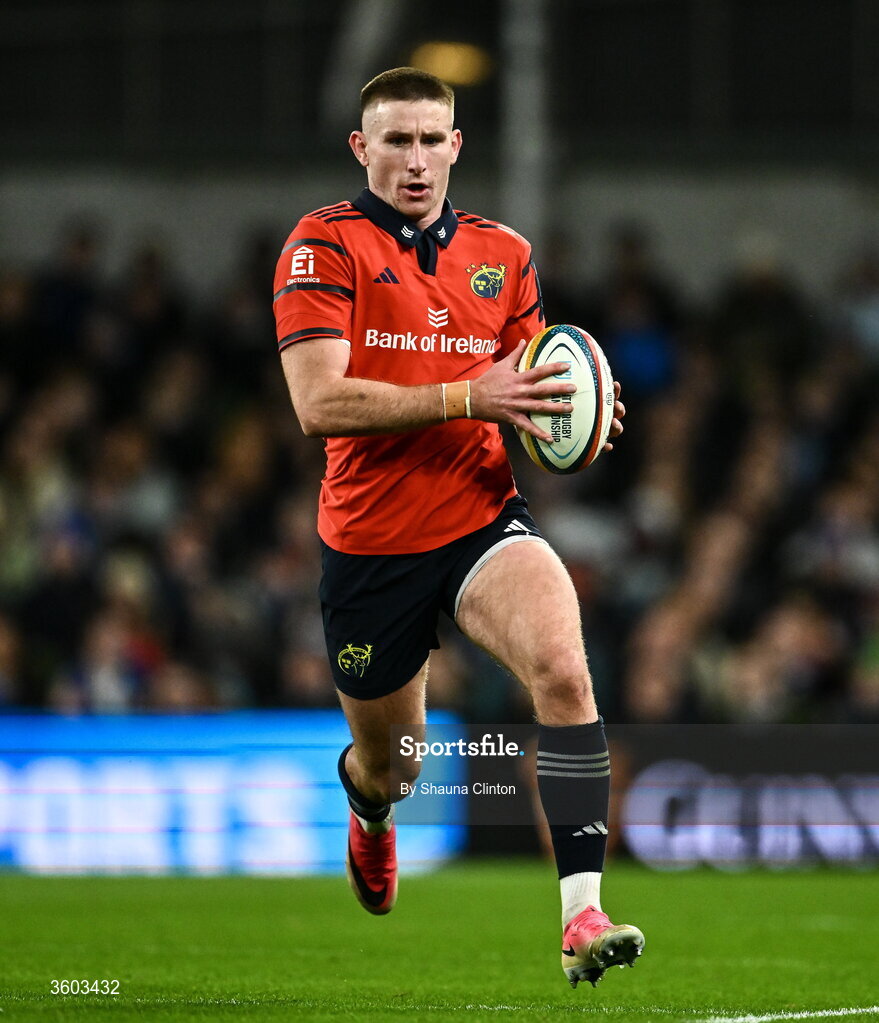 24 October 2026; Ben O'Connor of Munster during the United Rugby Championship match between Leinster and Munster at the Aviva Stadium in Dublin. Photo by Shauna Clinton/Sportsfile