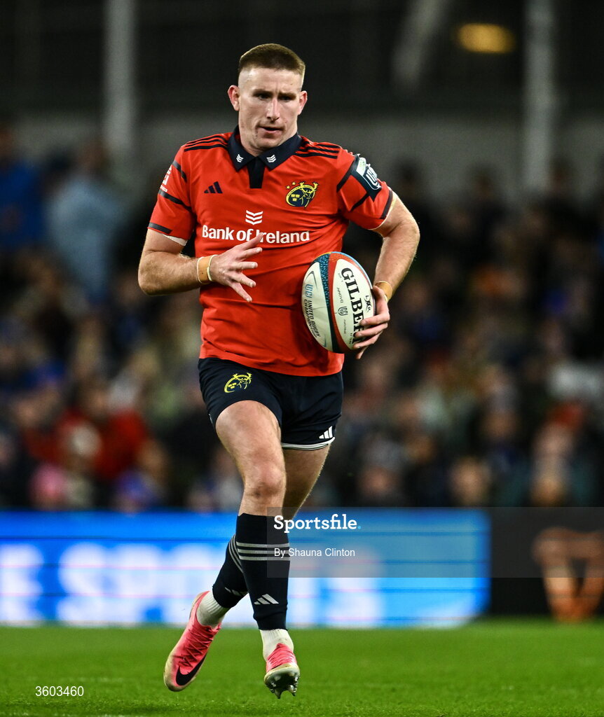 24 October 2026; Ben O'Connor of Munster during the United Rugby Championship match between Leinster and Munster at the Aviva Stadium in Dublin. Photo by Shauna Clinton/Sportsfile