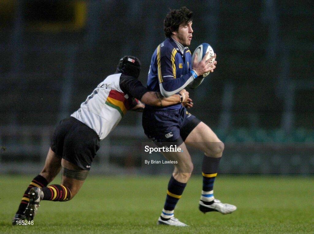 30 January 2005; Shane Horgan, Leinster, in action against Jason Forster, The Dragons. Celtic League 2004-2005, Pool 1, Leinster v The Dragons, Lansdowne Road, Dublin. Picture credit; Brian Lawless / SPORTSFILE