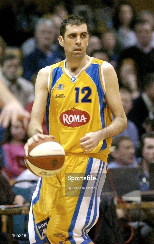 30 January 2005; Stephen McGuirk, Roma St Vincent's. National Cup, Senior Men's Final, Abrakebabra Tigers, Tralee v Roma St Vincent's, ESB Arena, Tallaght, Dublin. Picture credit; Brendan Moran / SPORTSFILE