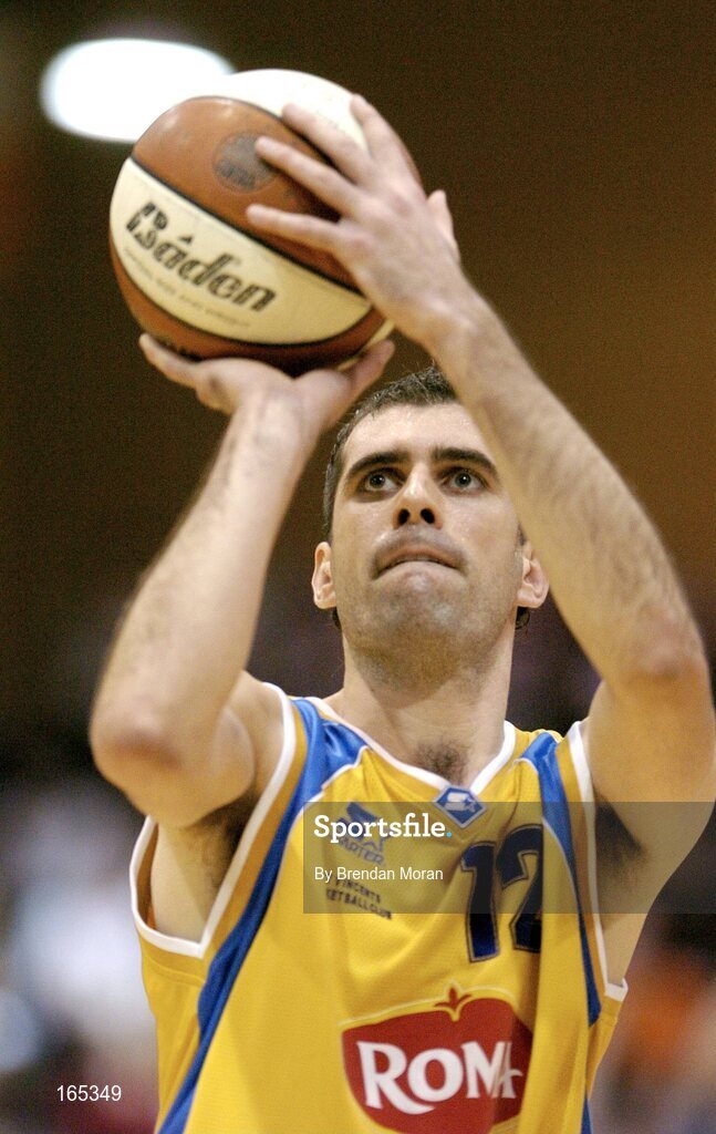 30 January 2005; Stephen McGuirk, Roma St Vincent's. National Cup, Senior Men's Final, Abrakebabra Tigers, Tralee v Roma St Vincent's, ESB Arena, Tallaght, Dublin. Picture credit; Brendan Moran / SPORTSFILE