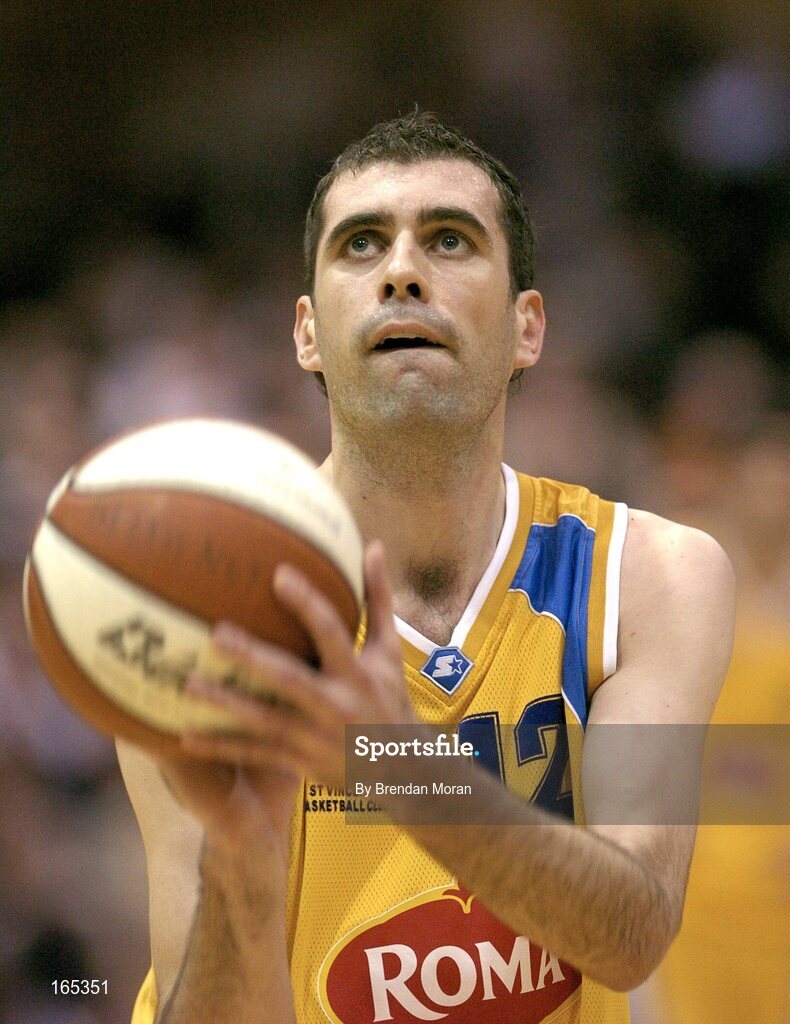 30 January 2005; Stephen McGuirk, Roma St Vincent's. National Cup, Senior Men's Final, Abrakebabra Tigers, Tralee v Roma St Vincent's, ESB Arena, Tallaght, Dublin. Picture credit; Brendan Moran / SPORTSFILE