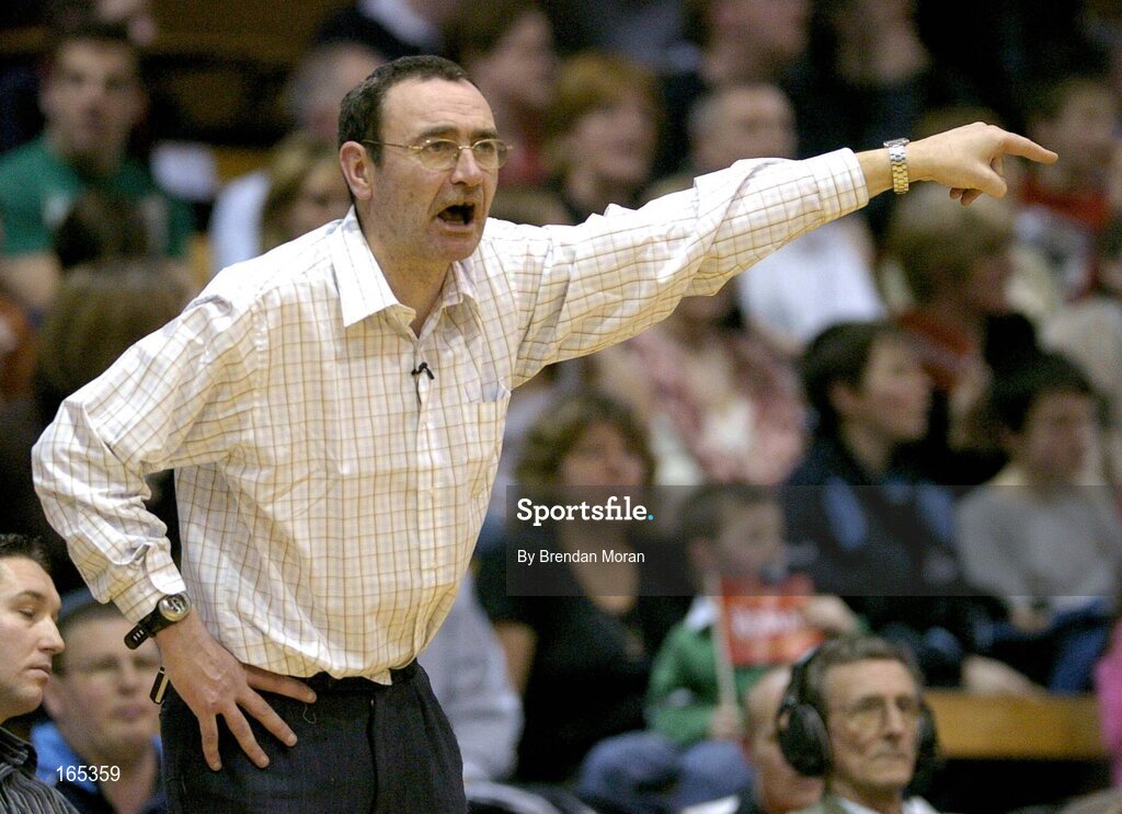 30 January 2005; Joey Boylan, coach, Roma St Vincent's. National Cup, Senior Men's Final, Abrakebabra Tigers, Tralee v Roma St Vincent's, ESB Arena, Tallaght, Dublin. Picture credit; Brendan Moran / SPORTSFILE