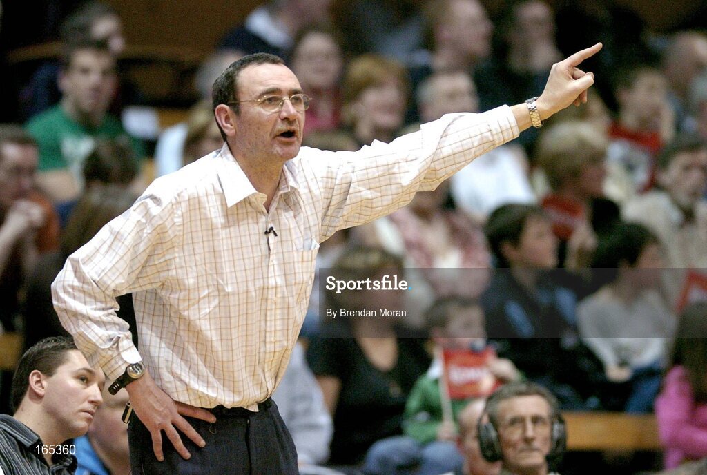 30 January 2005; Joey Boylan, coach, Roma St Vincent's. National Cup, Senior Men's Final, Abrakebabra Tigers, Tralee v Roma St Vincent's, ESB Arena, Tallaght, Dublin. Picture credit; Brendan Moran / SPORTSFILE