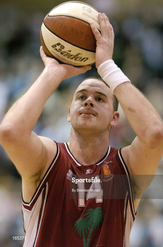 30 January 2005; Micheal Quirke, Abrakebabra Tigers, Tralee. National Cup, Senior Men's Final, Abrakebabra Tigers, Tralee v Roma St Vincent's, ESB Arena, Tallaght, Dublin. Picture credit; Brendan Moran / SPORTSFILE