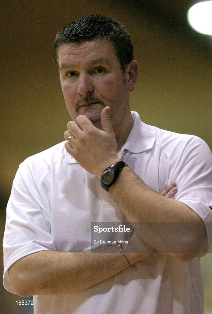 30 January 2005; Joe Quirke, assistant coach, Abrakebabra Tigers, Tralee. National Cup, Senior Men's Final, Abrakebabra Tigers, Tralee v Roma St Vincent's, ESB Arena, Tallaght, Dublin. Picture credit; Brendan Moran / SPORTSFILE