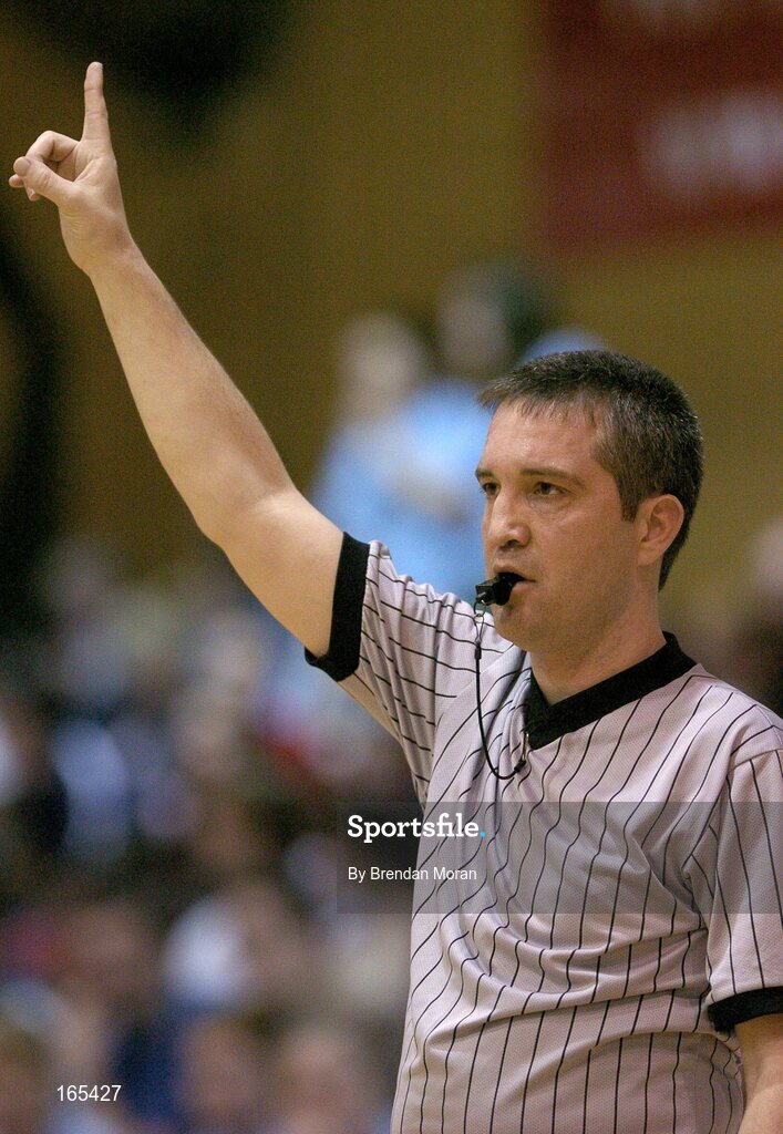 28 January 2005; Paul Dempsey, Referee. National Cup, Senior Women's Semi-Final, Mustang Sally's St. Paul's, Killarney v Dart Killester, ESB Arena, Tallaght, Dublin. Picture credit; Brendan Moran / SPORTSFILE