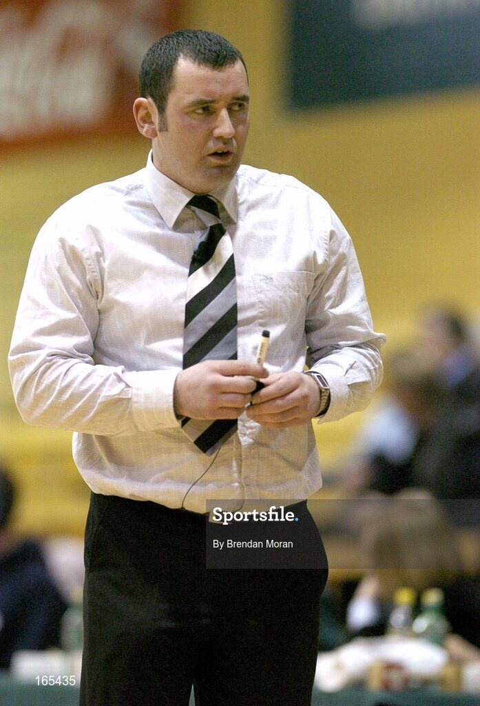 28 January 2005; James Weldon, coach, Mustang Sally's St. Paul's. National Cup, Senior Women's Semi-Final, Mustang Sally's St. Paul's, Killarney v Dart Killester, ESB Arena, Tallaght, Dublin. Picture credit; Brendan Moran / SPORTSFILE