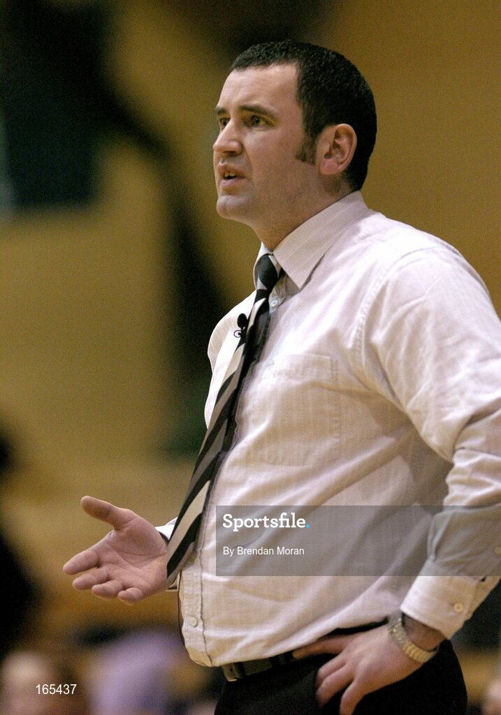 28 January 2005; James Weldon, coach, Mustang Sally's St. Paul's. National Cup, Senior Women's Semi-Final, Mustang Sally's St. Paul's, Killarney v Dart Killester, ESB Arena, Tallaght, Dublin. Picture credit; Brendan Moran / SPORTSFILE