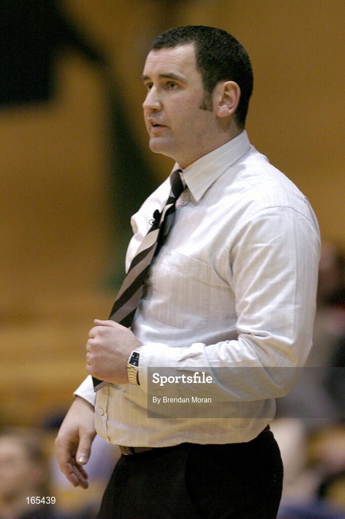 28 January 2005; James Weldon, coach, Mustang Sally's St. Paul's. National Cup, Senior Women's Semi-Final, Mustang Sally's St. Paul's, Killarney v Dart Killester, ESB Arena, Tallaght, Dublin. Picture credit; Brendan Moran / SPORTSFILE