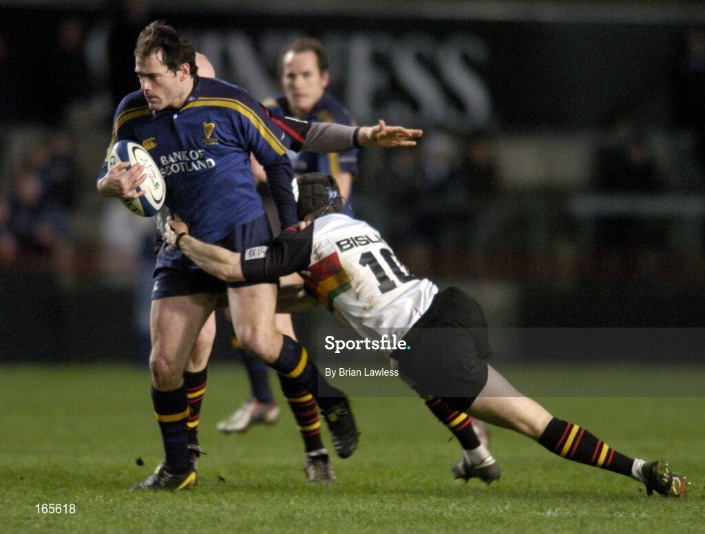 30 January 2005; Felipe Contepomi, Leinster, in action against Craig Warlow, The Dragons. Celtic League 2004-2005, Pool 1, Leinster v The Dragons, Lansdowne Road, Dublin. Picture credit; Brian Lawless / SPORTSFILE