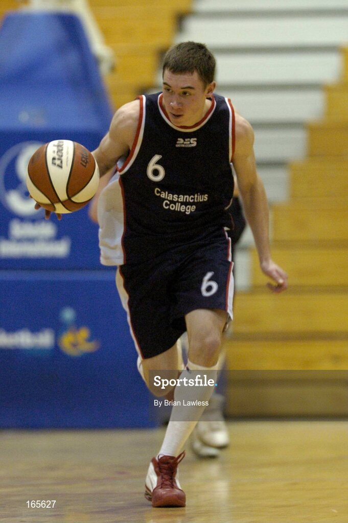 3 February 2005; Danny Finn, Calasanctius, Oranmore. All-Ireland Schools Cup, U19 A Boys Final, St. Fintan's, Sutton, Dublin v Calasanctius, Oranmore, Galway, National Basketball Arena, Tallaght, Dublin. Picture credit; Brian Lawless / SPORTSFILE