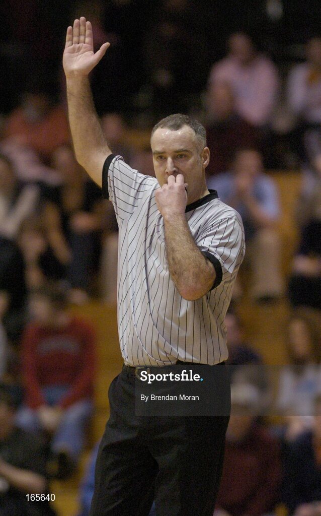 29 January 2005; Pascal Roche, Referee. National Cup, Senior Men's Semi-Final, Mardyke UCC Demons v Abrakebabra Tigers, Tralee, ESB Arena, Tallaght, Dublin. Picture credit; Brendan Moran / SPORTSFILE