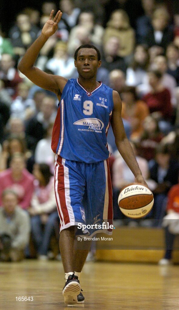 29 January 2005; Patrick Pope, Mardyke UCC Demons. National Cup, Senior Men's Semi-Final, Mardyke UCC Demons v Abrakebabra Tigers, Tralee, ESB Arena, Tallaght, Dublin. Picture credit; Brendan Moran / SPORTSFILE