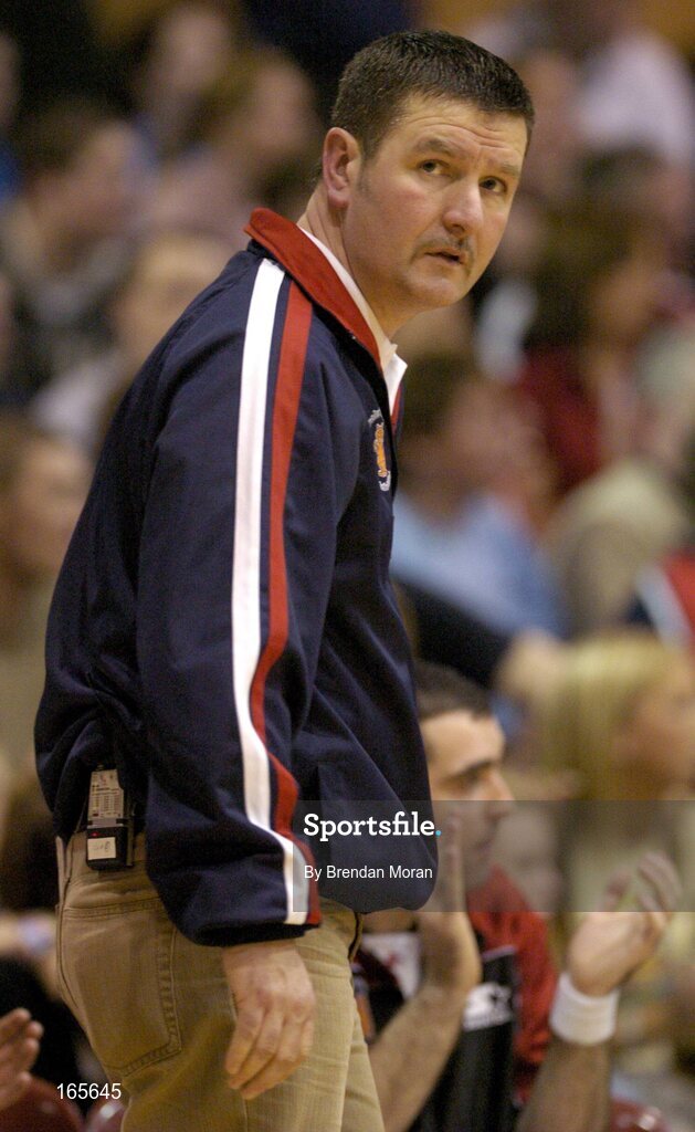 29 January 2005; Joe Quirke, assistant coach, Abrakebabra Tigers, Tralee. National Cup, Senior Men's Semi-Final, Mardyke UCC Demons v Abrakebabra Tigers, Tralee, ESB Arena, Tallaght, Dublin. Picture credit; Brendan Moran / SPORTSFILE