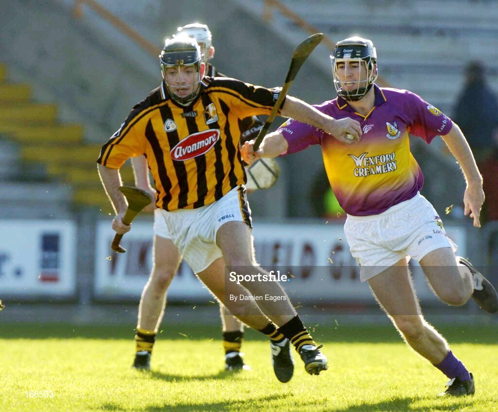 12 February 2005; Conor Phelan, Kilkenny, in action against Diarmuid Lyng, Wexford. Walsh Cup Final, Wexford v Kilkenny, Wexford Park, Co. Wexford. Picture credit; Damien Eagers / SPORTSFILE