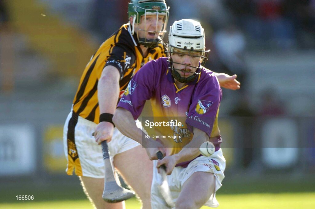 12 February 2005; Kevin Kavanagh, Wexford, in action against Henry Shefflin, Kilkenny. Walsh Cup Final, Wexford v Kilkenny, Wexford Park, Co. Wexford. Picture credit; Damien Eagers / SPORTSFILE