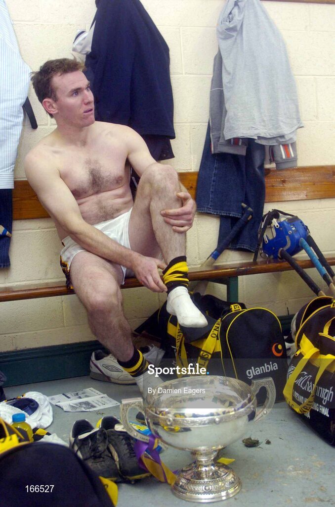 12 February 2005; Kilkenny full back Noel Hickey pictured in the dressing room after winning the Walsh Cup. Walsh Cup Final, Wexford v Kilkenny, Wexford Park, Co. Wexford. Picture credit; Damien Eagers / SPORTSFILE