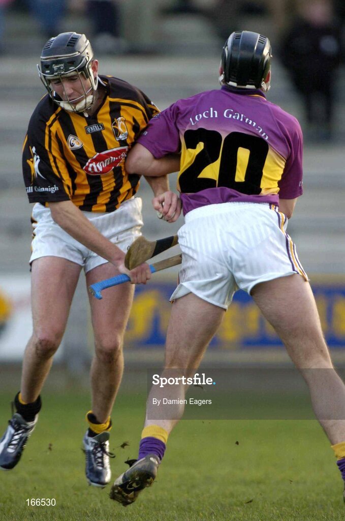 12 February 2005; Eddie Brennan, Kilkenny, in action against Declan Ruth, Wexford. Walsh Cup Final, Wexford v Kilkenny, Wexford Park, Co. Wexford. Picture credit; Damien Eagers / SPORTSFILE