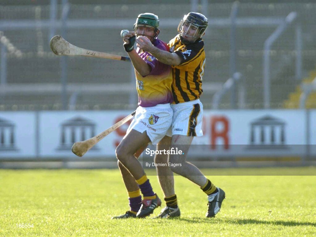 12 February 2005; Keith Rossiter, Wexford, in action against John Maher, Kilkenny. Walsh Cup Final, Wexford v Kilkenny, Wexford Park, Co. Wexford. Picture credit; Damien Eagers / SPORTSFILE