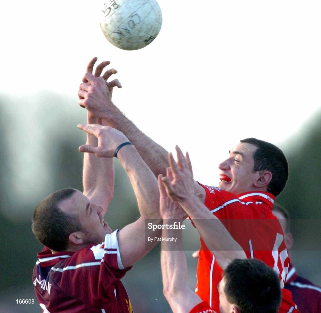 13 February 2005; Diarmuid Hurley, Cork, in action against Rory O'Connell, Westmeath. Allianz National Football League, Division 1A, Westmeath v Cork, Cusack Park, Mullingar, Co. Westmeath. Picture credit; Pat Murphy / SPORTSFILE