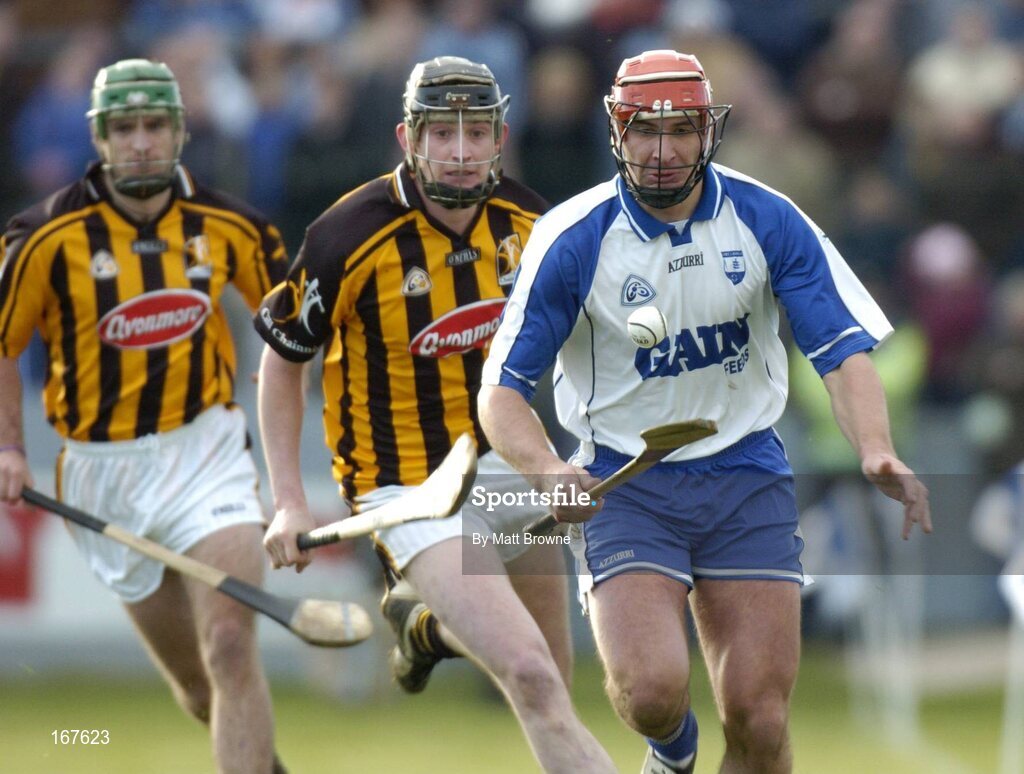 20 February 2005; Seamus Prendergast, Waterford, in action against Martin Comerford, Kilkenny. 2005 Allianz National Hurling League, Division 1A, Waterford v Kilkenny, Walsh Park, Waterford. Picture credit; Matt Browne / SPORTSFILE