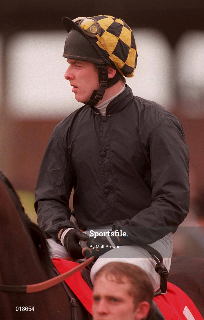 17 March 1998; Jockey Barry Fenton, onboard Bellator, ahead of the Smurfit Chamion Hurdle at the Cheltenham Racing Festival at Prestbury Park in Cheltenham, England. Photo by Matt Browne/Sportsfile
