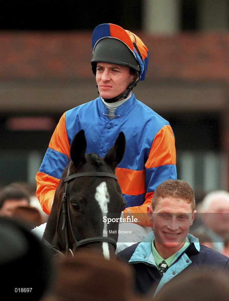 17 March 1998; Jockey Chris Maude, onboard Mistinguett, ahead of the Smurfit Chamion Hurdle at the Cheltenham Racing Festival at Prestbury Park in Cheltenham, England. Photo by Matt Browne/Sportsfile