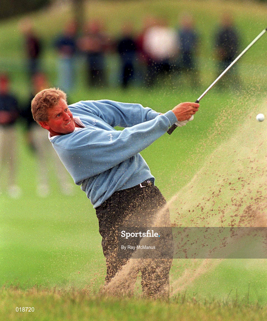6 July 1996; Colin Montgomerie of Scotland plays from a bunker during the third round of the Murphy's Irish Open Golf Championship at Druid's Glen in Wicklow. Photo by Ray McManus/Sportsfile