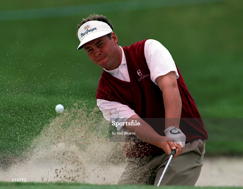 3 July 1998; Darren Clarke of Northern Ireland plays out of a bunker on the 4th hole during the second round of the Murphy's Irish Open Golf Championship at Druid's Glen Golf Club in Wicklow. Photo by Matt Browne/Sportsfile