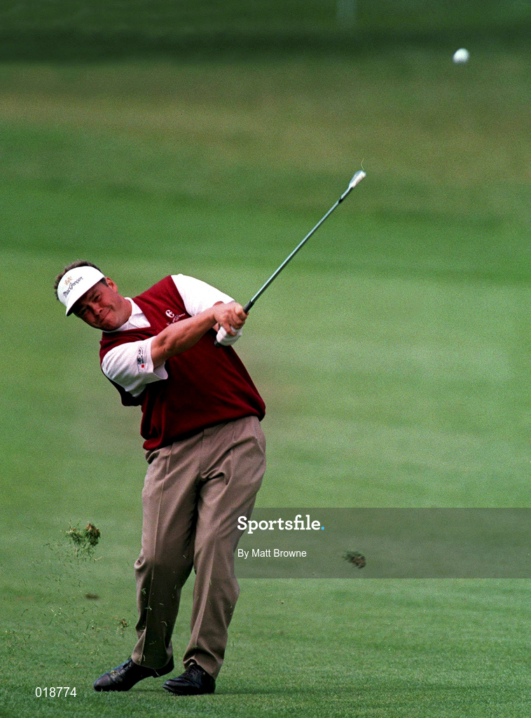 3 July 1998; Darren Clarke of Northern Ireland plays from the fairway on the first hole during the second round of the Murphy's Irish Open Golf Championship at Druid's Glen Golf Club in Wicklow. Photo by Matt Browne/Sportsfile