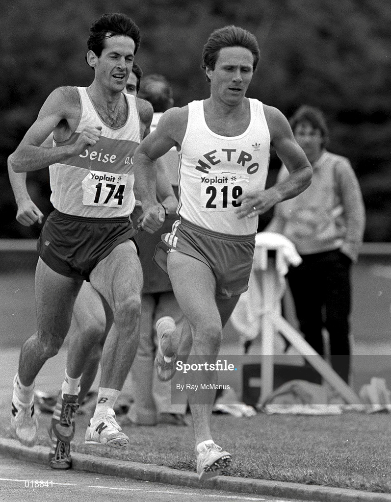 19 July 1986; Eamonn Coghlan, 219, competes in the 1500m event during the Yoplait BLE National Championships at Tullamore in Offaly. Photo by Ray McManus/Sportsfile