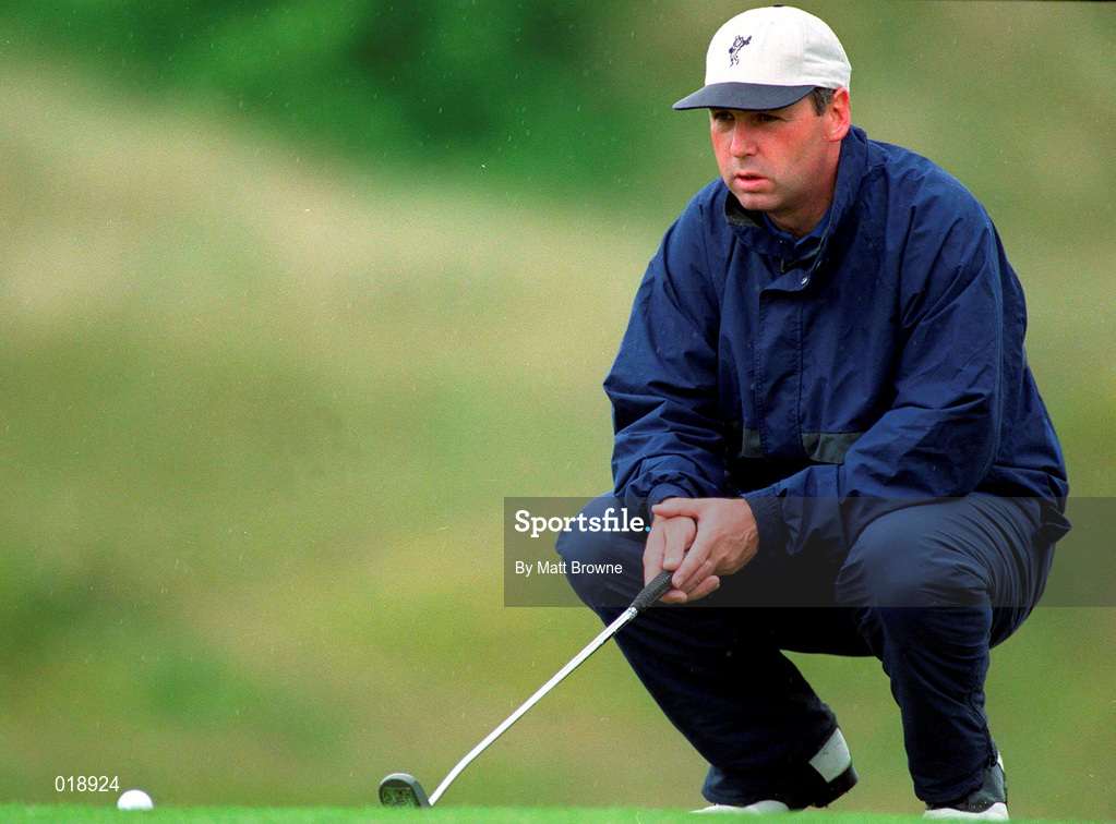 13 June 1998; Garth McGimpsey lines up a putt on the 9th green during the Irish Amateur Close Golf Championship, sponsored by Bank of Ireland, at The Island Golf Club in Donabate, Dublin. Photo by Matt Browne/Sportsfile