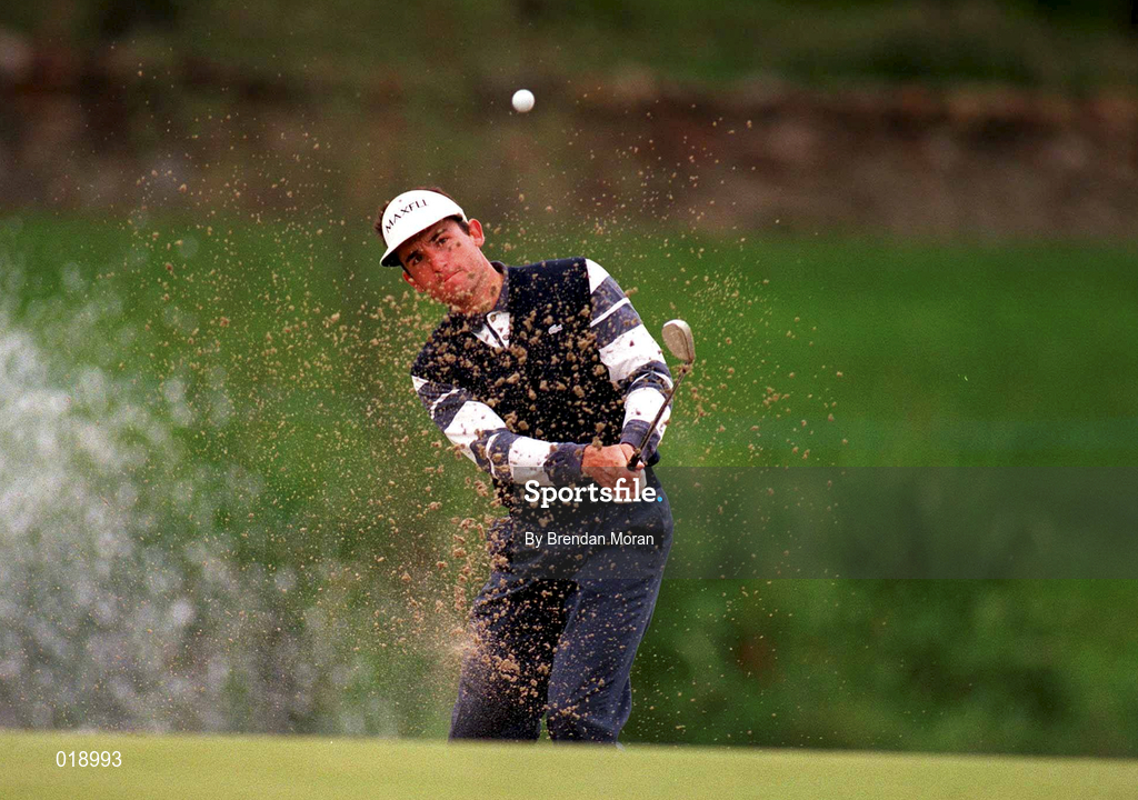 4 July 1997; Ignacio Garrido of Spain plays from a bunker onto the 17th green during the second round of the Murphy's Irish Open Golf Championship at Druid's Glen Golf Club in Wicklow. Photo by Brendan Moran/Sportsfile