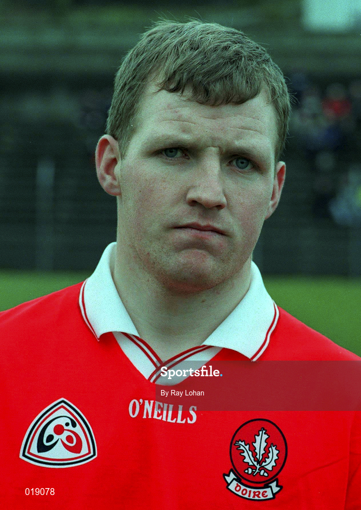 14 February 1999; Johnny McBride of Derry during the Church and General National Football League Division 1 match between Derry and Monaghan at Celtic Park in Derry. Photo by Ray Lohan/Sportsfile