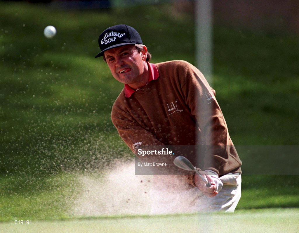 3 July 1998; Mark McNulty of Ireland chips out of a bunker on the 2nd hole during the second round of the Murphy's Irish Open Golf Championship at Druid's Glen Golf Club in Wicklow. Photo by Matt Browne/Sportsfile