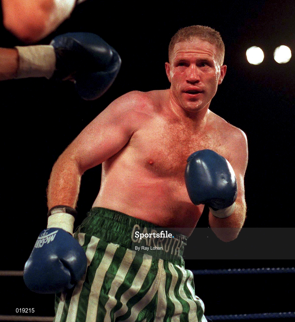 19 September 1998; Michael Carruth during his WAA Welterweight Title fight against Scott Dixon at the National Basketball Arena in Tallaght, Dublin. Photo by Ray Lohan/Sportsfile