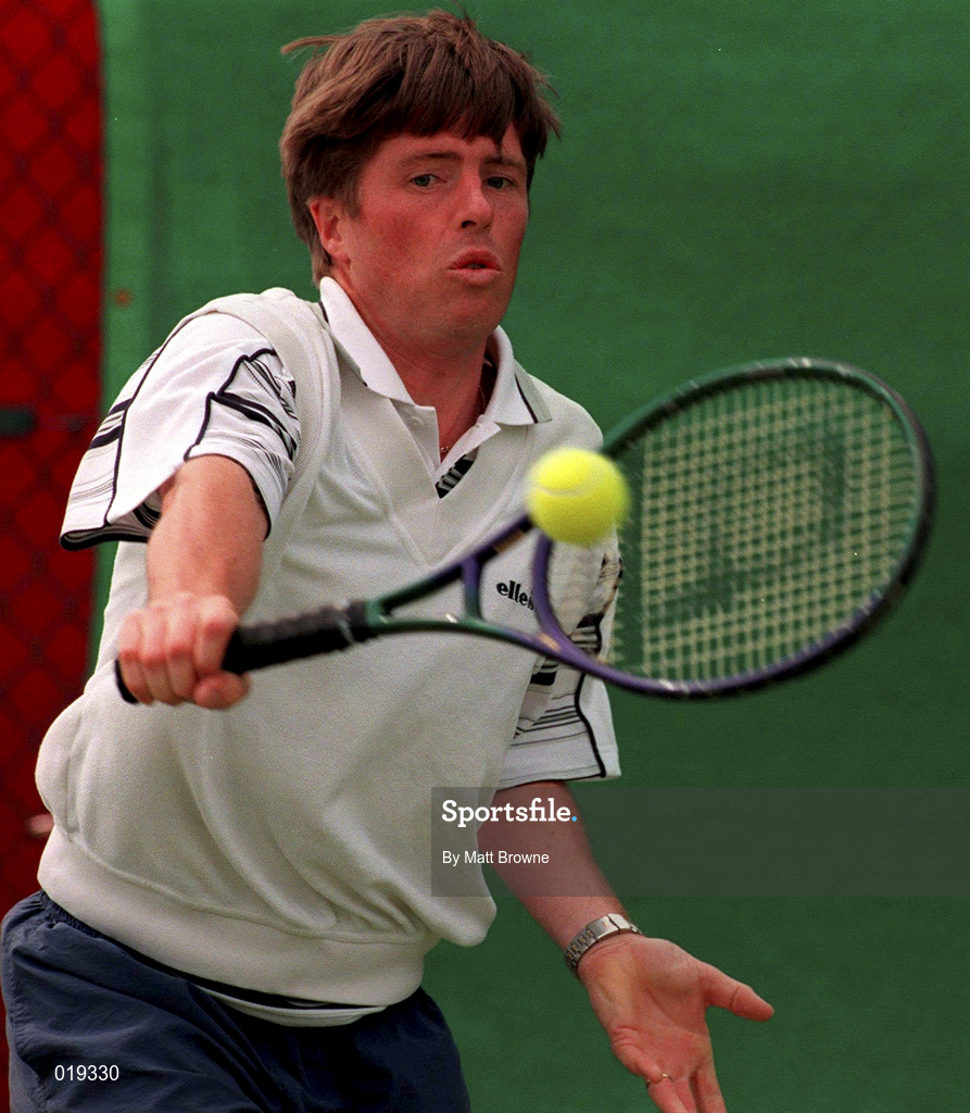 5 June 1998; Owen Casey in action during his Men's Singles Quarter-Final match again Michael Hill during the ITF Futures Event at Riverview Tennis Club in Clonskeagh, Dublin. Photo by Matt Browne/Sportsfile