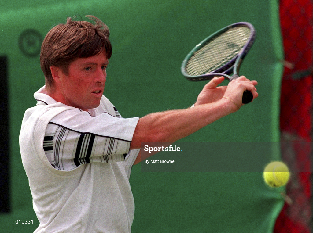5 June 1998; Owen Casey in action during his Men's Singles Quarter-Final match again Michael Hill during the ITF Futures Event at Riverview Tennis Club in Clonskeagh, Dublin. Photo by Matt Browne/Sportsfile