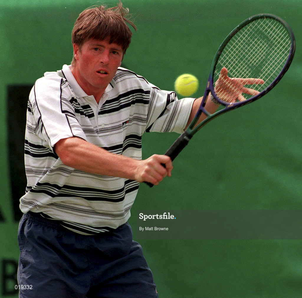 5 June 1998; Owen Casey in action during his Men's Singles Quarter-Final match again Michael Hill during the ITF Futures Event at Riverview Tennis Club in Clonskeagh, Dublin. Photo by Matt Browne/Sportsfile
