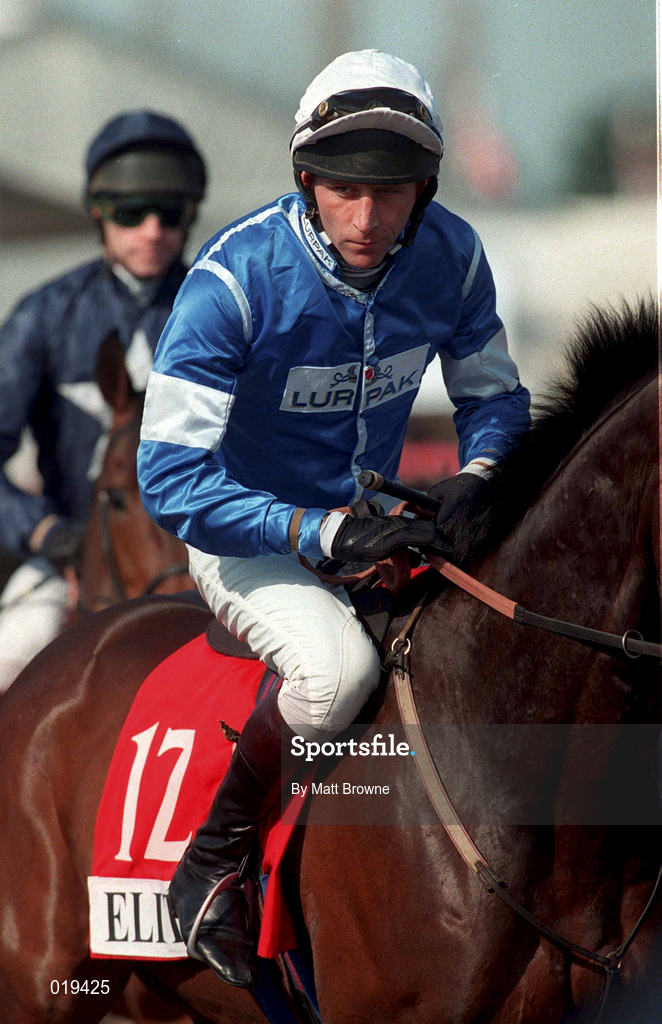 19 March 1998; Jockey Peter Niven, onboard Robbo, ahead of the Elite Racing Club Triumph Hurdle on day three of the Cheltenham Festival at Prestbury Park in Cheltenham, England. Photo by Matt Browne/Sportsfile