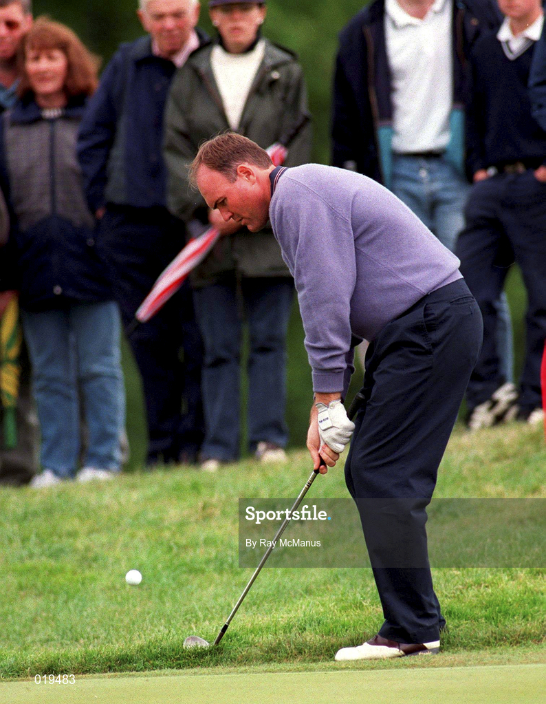 6 July 1996; Ronan Rafferty of Northern Ireland chips onto the green during the third round of the Murphy's Irish Open Golf Championship at Druid's Glen in Wicklow. Photo by Ray McManus/Sportsfile