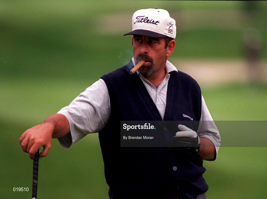 4 July 1997; Sam Torrance of Scotland smoking a cigar during the second round of the Murphy's Irish Open Golf Championship at Druid's Glen Golf Club in Wicklow. Photo by Brendan Moran/Sportsfile