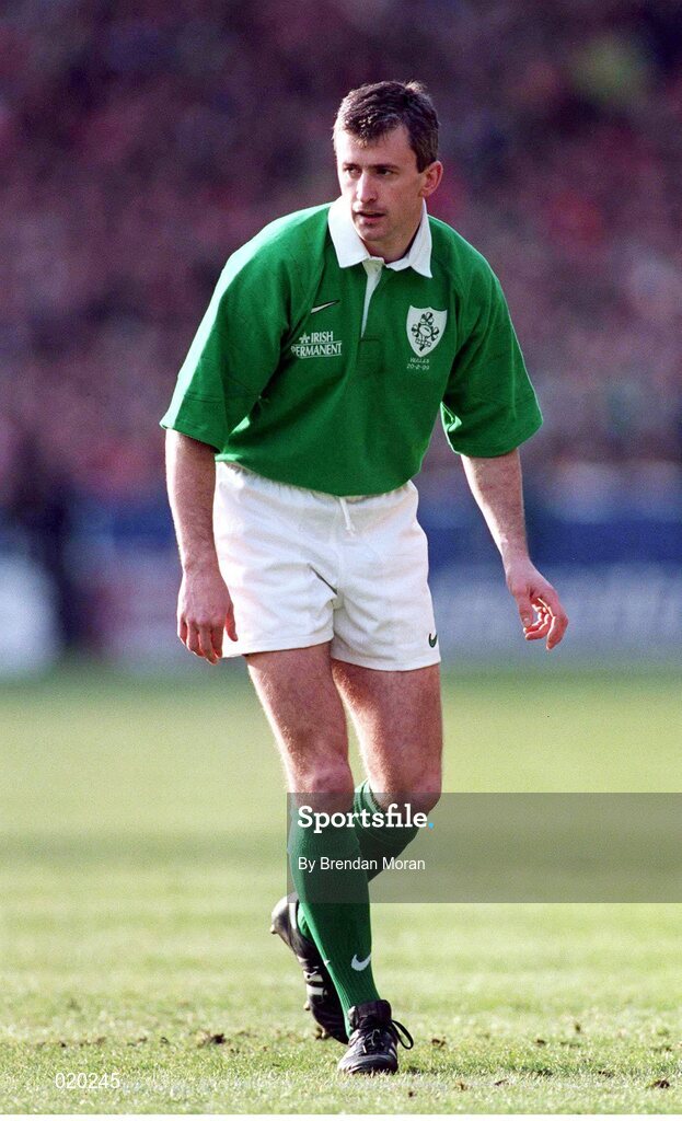 20 February 1999; Niall Woods Ireland. Five Nations Rugby Championship, Ireland v Wales, Wembley Stadium, London, England. Picture credit: Brendan Moran / SPORTSFILE