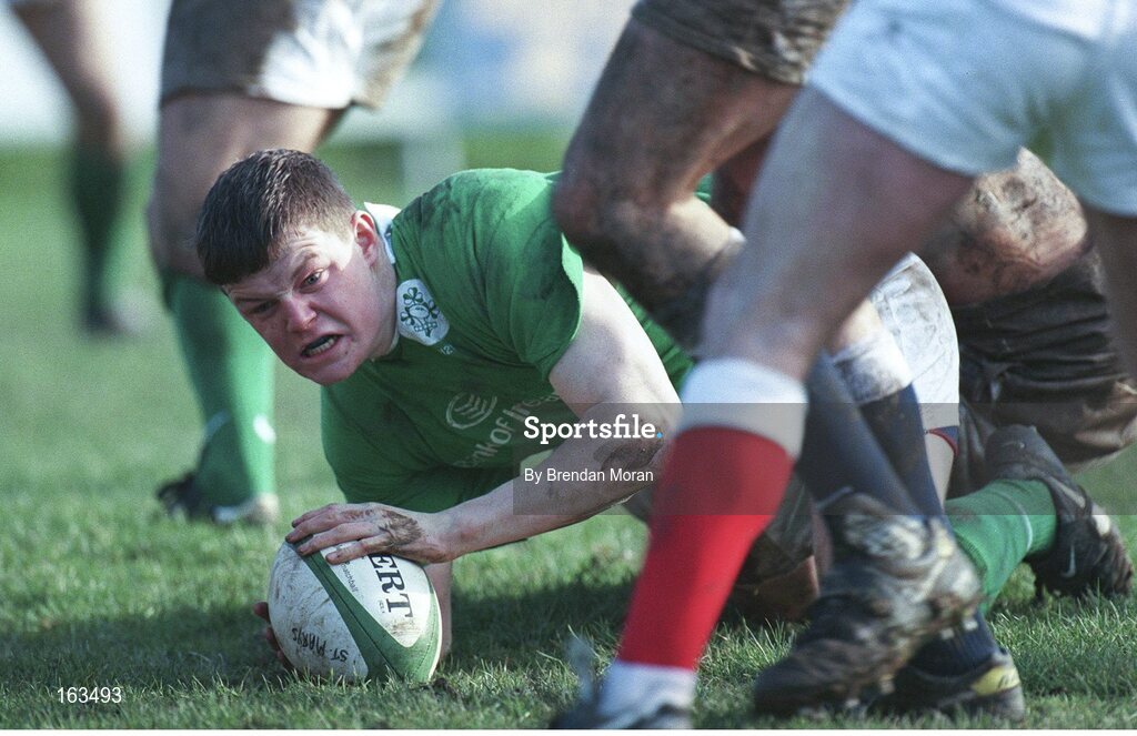 5 March 1999; Brian O'Driscoll, Ireland U21. Bank of Ireland U21 Rugby International, Ireland U21 v England U21, Templeville Road, Dublin. Picture credit: Brendan Moran / SPORTSFILE