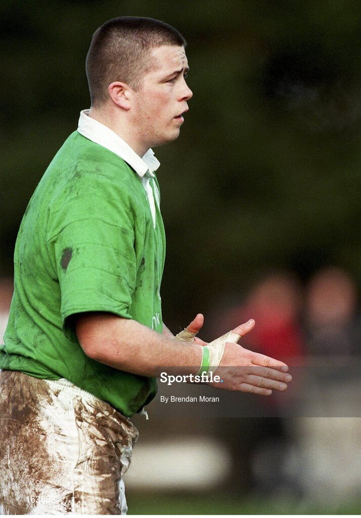 5 March 1999; Marcus Horan, Ireland U21. Bank of Ireland U21 Rugby International, Ireland U21 v England U21, Templeville Road, Dublin. Picture credit: Brendan Moran / SPORTSFILE