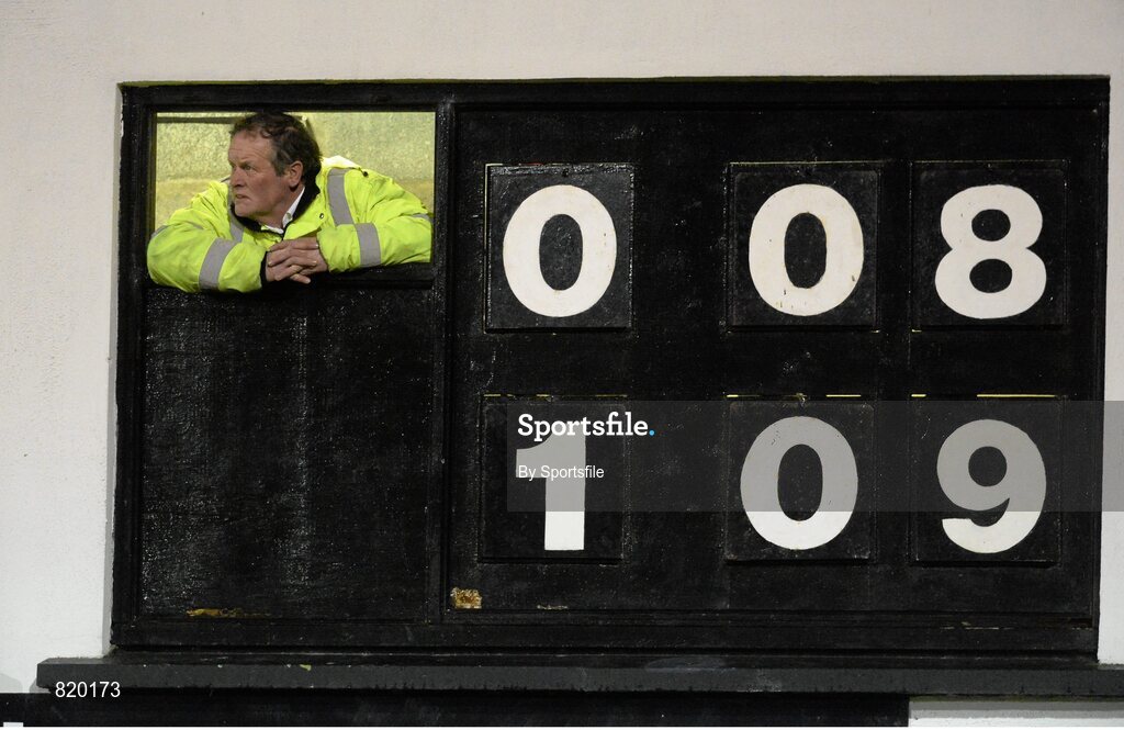 4 January 2014; Gene McCartney, from the Geraldines GAA Club, keeps watch on the game. Bord na Mona O'Byrne Cup, Group D, Round 1, Louth v DCU, Páirc Séamus Mhic hEochaidh, Haggardstown, Co Louth. Photo by Sportsfile