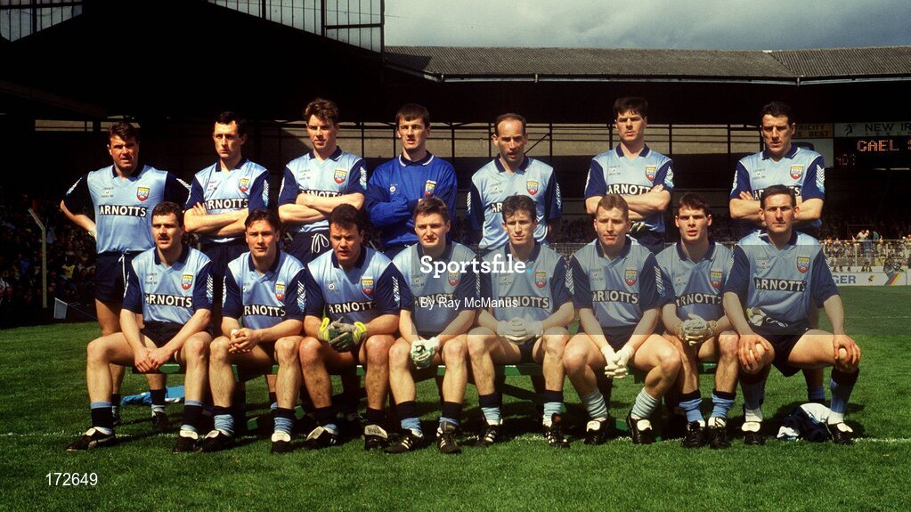 9 May 1993; The Dublin team before the Royal Liver Assurance National Football League Final Replay match between Dublin and Donegal at Croke Park, Dublin. Photo by Ray McManus/Sportsfile