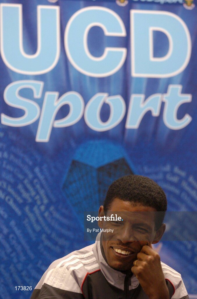 21 April 2005; Double Olympic champion Haile Gebreselaisse at the official opening of the new sporting facilities in UCD. Belfield, UCD, Dublin. Picture credit; Pat Murphy / SPORTSFILE