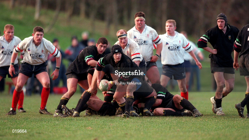 27 February 1999; Brian Hogan of DSLP during the AIB All-Ireland League Division 2 match between DLSP and Malone at Kilternan Park in Dublin. Photo by Ray McManus/Sportsfile